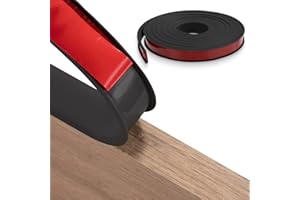FAKILO 10m×18mm U-Shape Furniture Edge Banding, Black TPE Self Adhesive Veneer Edging Strip Edge Protector DIY Flexible Edge Trim for Table Cabinets Shelves Restoration