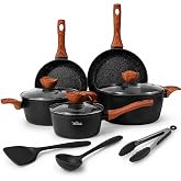 La Moustache Aluminium Cookware Set, 8 Pieces (Callao) | 2 frying pans &Oslash;20/24 cm, 3 pots &Oslash;6.3/7.9/24 cm, 3 lids and accessori