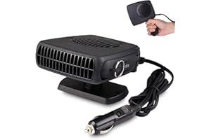 MEETTIKEY Car Heater 12V, 150W 12V Heater Fast Heating Defrost Plug in Cigarette Lighter Car Heater Can be Rotated 360°, Detachable, Handheld Windscreen Fan 2 in 1 Heating/Cooling