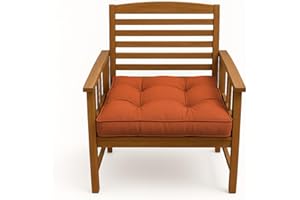 chilly pilley Cojín para Silla con Asa Cojín Acolchado para Silla Cojín para Silla Muchos Colores Y Tamaños Cojín para Jardín (2X Cojines 50 x 50, Naranja)