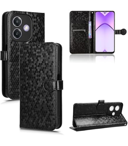 Funda Tipo Cartera Para OPPO A60 4G: Cuero PU Con Soporte, Ranuras Para Tarjetas Y Cierre Magnético (Negro)