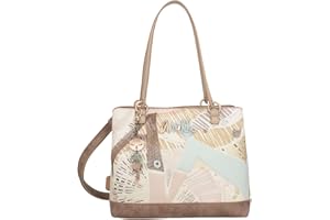 Anekke - Bolso Shopper de Mujer - Bolso de Mano Poliester con 2 Asas y Bandolera - Cierre de Cremallera - Accesorios y Complementos de Mujer - Medidas 29x23x14 cm