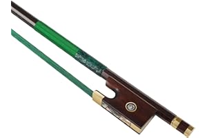 YWYLL Premium Carbon Fiber Violin Bow 4/4 - Lightweight, Durable, & Stylish with Snakewood Frog & Dyed Horsehair，Colorful Carbon Fiber Violin Bow - Vibrant Design with High-Performance Materials (3-Green)