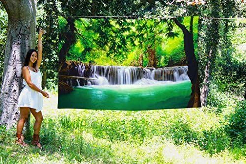 Kanjanaburi Waterfall Tapestery - by Third Eye Tapestries - Wall Tapestry - Wall Hanging - Photo Tapestry by Third Eye Tapestries