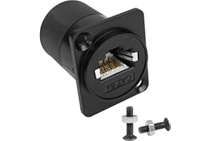 QIANRENON RJ45 Panel Montaje Adaptador Escudo RJ45 8P8C Hembra a Hembra Red Conector CAT6A / CAT6 / CAT5E / CAT5 RJ45 Red Puerto Receptáculo Módulo, Ampliado RJ45 LAN Red Puerto