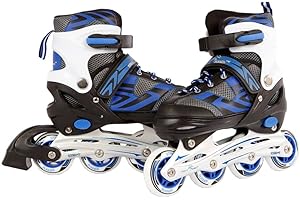 Kids Globe Street Rider Pattini in linea (pattini in linea) blu/nero, regolabili da 37 a 40, telaio in alluminio abec7