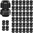 Gebildet 40Pcs Cable Gland, PG9 Plastic IP68 Waterproof Adjustable 4.0-8mm Cable Gland Joint with Gaskets, M16*1.5 Wire Connector, Wire Protector (Black)