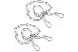 HOOPOE 2 Pezzi Catena Acciaio Inox,Catena Metallo 1m x 3mm,Gancio Catena,Catena Inox per Decorativa Interni ed Esterni