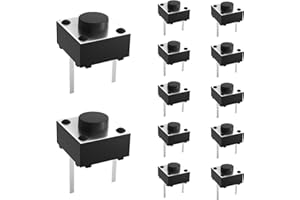 SCOOYUCK 100 sztuk mikroprzełączników, normalnie otwarte, 2-biegunowe, Light Touch Miniaturowe Momentary Pushbutton Switch Kit