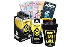 24 x Bebida Bolero ENERGY Hidratante Sin Azucar (24x7 grs) + 50 Pepitas Saludables para una vida más sana by Cia&Co + 1 Botella mezcladora shaker exclusiva Cia&Co (500 ml)