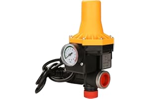 Jopassy 1100 W, 9000 l/h, control de bomba, interruptor de presión para agua con cable, regulador de presión de 10 bar, IP65, control de flujo para plantas de agua domésticas(1,5 – 3 bares)