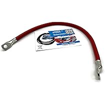eXODA Batterijkabel 50 mm² 50cm koperen stroomkabel met ringogen M10 rood