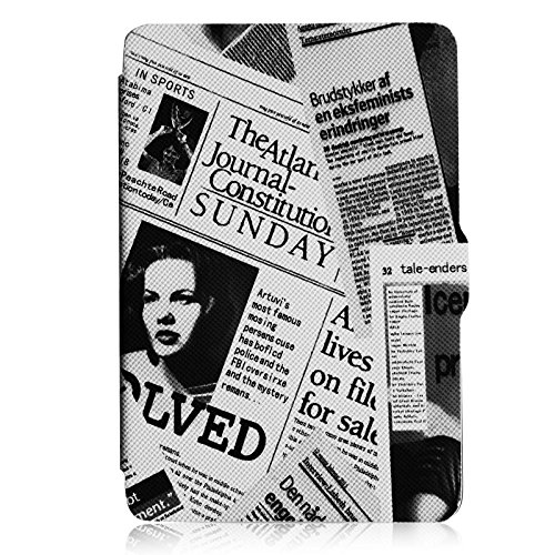 Fintie Kindle Paperwhite Hülle – Die dünnste und leichteste Smartshell Case Schutzhülle Tasche mit auto Sleep / Wake für den neuen Kindle Paperwhite 2016 (mit 300 ppi-Display, 6 Zoll, und integrierter Beleuchtung) und alle Modelle von 2012, 2013, 2014, 2015, Zeitung - 2
