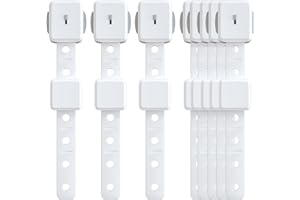 ANGNYA Cupboard Locks for Children, 8pcs Adjustable Baby Safety Locks for Refrigerator, Kitchen Cupboards, Easy to Install No Tools Needed Fridge Drawer Lock