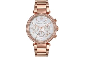 Michael Kors Montre pour Femme Parker, boîtier de 39 mm, Mouvement Chronographe, Bracelet en Acier Inoxydable