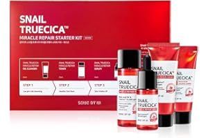 SOME BY MI - Snail Truecica Miracle Repair Starter Kit, Set de Tratamiento Para Cicatrices de Acné e Imperfecciones (Limpiador 30ml + Tónico 30ml + Serum 10ml, Crema 20gr)
