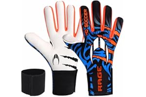 HO SOCCER Rage Plus Hazard V2 Blue Guantes de Portero, Unisex, Azul/Naranja