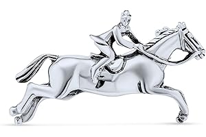 BLING JEWELRY Gioielli Occidentali Blue Ribbon Horse Riding Boot Ferro di Cavallo Pendenti Goccia Multi Charms Cowgirl Equine Gift Equestre Big Horse Hoop Orecchini Bracciale Spilla Pin per Donne .925 Argento