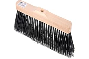 La Briantina Scopa Industriale da Esterno Arizona per Giardini, Balconi e Vialetti, con Robusta Assicella in Legno e Fibre Rigide e Fitte, Larghezza 30 cm