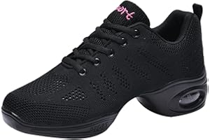 MEIDIASTRA Zapatos de jazz para mujer, con cordones, suela dividida, cojín de aire, plataforma moderna