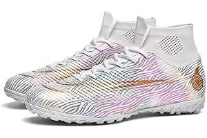 MIKRYDCO Astro Turf Football Boots for Boys Womens Soccer Boots Professional Training High-Top Shoes Outdoor Indoor Athletic Girls Spikes Trainers