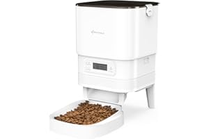 APETDOLA Automatic Cat Feeder, 4L Pet Food Dispenser with Timer, Cat Feeder with 1-6 Meals per Day, Dual Power Supply (AC/DC), Voice Recorder, Automatic Feeders for Cats and Puppy - FD30 (White)