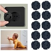 Tarix Socket cover, surprise protector, Child safety Socket Protection Cover 10 pieces (Black)