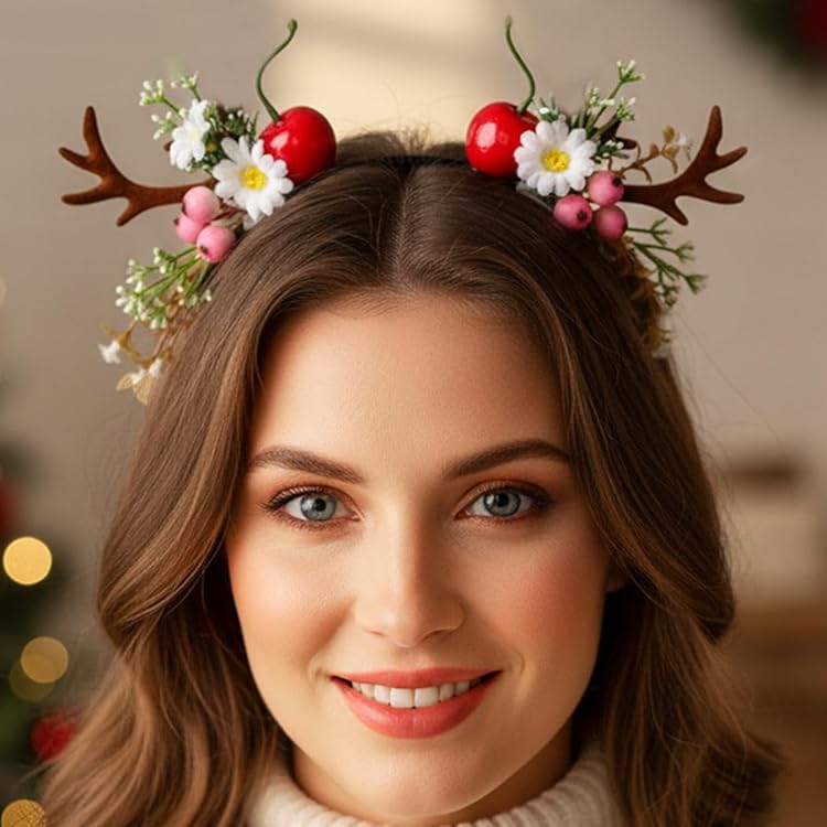 Serre-tête En Bois De Renne Strass Pour Femme, Accessoire De Cheveux De Noël Scintillant Pour Les Fetes De Fin D Annee Celebrations Festives P18334807