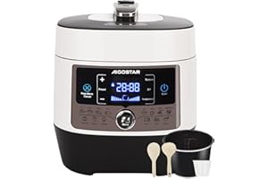 Aigostar Panda - 7-in-1 Schnellkochtopf, 5,5 L Multikocher Pressure Cooker, 14 Automatik-Programme, LED-Panel, Druckeinstellungen, Timer und Warmfunktion, Antihaftbeschichteter, 1000 W