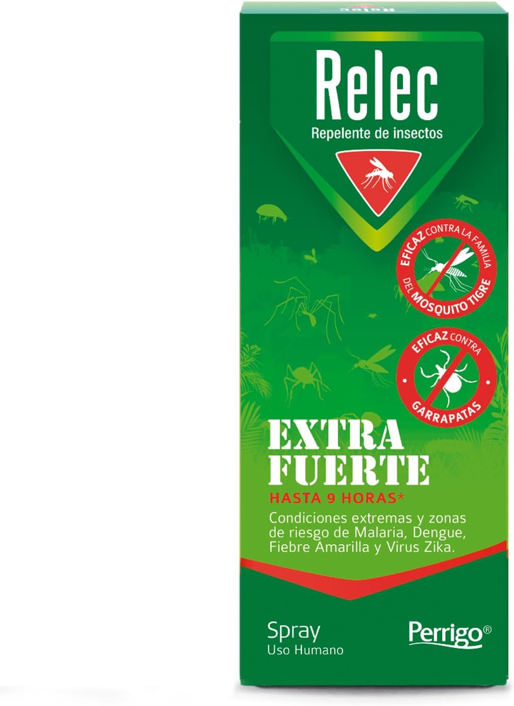 Relec Extra Fuerte Spray Antimosquitos, Repelente de Mosquitos 75ml, Eficaz Contra El Mosquito Tigre, Eficacia y Protección Contra las Picaduras de Mosquitos en Zonas Tropicales