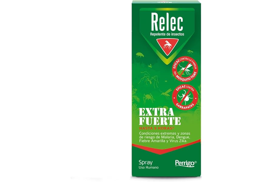 Relec Extra Fuerte Spray Antimosquitos, Repelente de Mosquitos 75ml, Eficaz Contra El Mosquito Tigre, Eficacia y Protección C