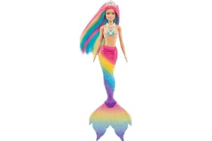 Barbie Dreamtopia Rainbow Magic Mermaid Doll with Rainbow Hair and Water-Activated Color Change Feature, Gift for 3 to 7 Year Olds GTF89