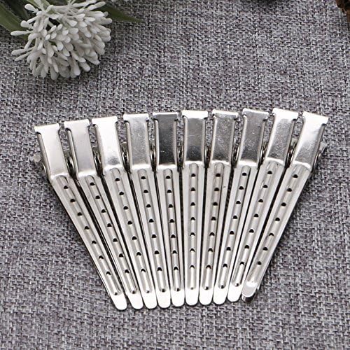 Duck Bill Hair Clips Styling Beauty Tool 24 Packs Metal Alligator Curl Sectioning Clips with Holes