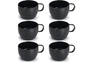 ReaNea Tazzine Caffe Set di 6, tazze da caffè 350ml, tazzine da caffè di plastica leggere e resistenti per la casa, all'aperto, picnic, campeggio, regalo di compleanno