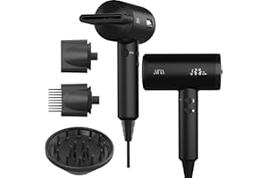 AINA Asciugacapelli professionale da salone, 2300W asciugacapelli con diffusore-spazzola per donne BLDC asciugacapelli-motore senza spazzola 150.000RPM, ionico, indicatore LED, 4 ugelli magnetici