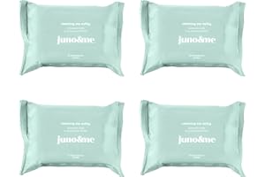 ‎JUNO & ME juno & me - Intimate Care & Cleansing Wipes 4er Pack: Intimpflege-Tücher für sanfte Reinigung - auf pH-Wert der äußeren Intimzone abgestimmt - mit Präbiotika, Milchsäure & Aloe Vera - Fragrance-free