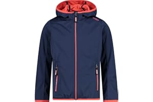 CMP Unisex Kinder Leichte Softshelljacke für Kinder mit Fester Kapuze Jacke Kokon-Mantel