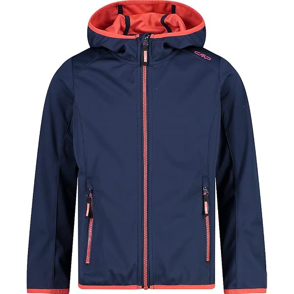 Giacca Pioggia Da Bambini Con Cappuccio Fisso Knit Tech Mélange Fleece