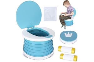 TOSUTO Töpfchen Unterwegs Kinder,Faltbares Töpfchen,Töpfchen Für Kinder Baby,Kinder Töpfchen für Unterwegs,Potty Training Toilet,Camping für Autoreisen Oder Heimnutzung mit 30 Ersatzbeuteln