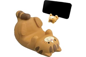 EnixwH Funny Cat Holder Support Universel pour Téléphone Portable pour Bureau, Support Telephone Bureau, Porte Telephone, Portable Support Smartphone, Universal Cell Phone Holder Cat (Brun)
