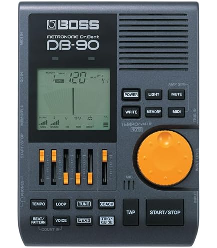 Métronome Boss DB-30 Dr Beat + 1 Paire Baguettes Keepdrum | Compact, 24 Rythmes, Fonction Accordage