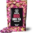 BLUE TEA - Rose Buds Tea - 3.52 Oz (100 Cups) Loose | Rich in Vitamin-C - For Hair & Skin | Flower Based - Herbal Tea - Vegan - Non-GMO - Non Bitter | Zipper Pack