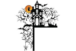 SZXLSP Halloween Tür Ecke Metall Zeichen Mit Tür Topper Halloween Silhouette Tür Topper Halloween Decor Tür Ecke Dekoration (Links Oder Rechts Klangspiele Für Draußen Kinder (A-3, One Size)
