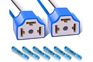 LYNKOMM 2 Stück H4 Stecker H4 Sockel Keramik 9003 HB2 Kabelbaum H4 auf 3 Pin Adapter Scheinwerfer Stecker für Auto LKW Boot Marine Scheinwerfer Nebelscheinwerfer Nachrüstung