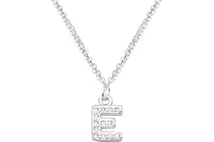 BIFRIEND Collana girocollo in argento sterling 925, con ciondolo con iniziale dalla A alla Z, 26 lettere, per donne e ragazze, con strass