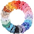 JRCURE 10 Elastici Scrunchies Velluto e seta Vsco Girl Fasce Multicolore Capelli Donna Bambina Ragazza Accessori Assortiti Mo