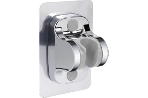 NearMoon Self Adhesive Shower Head Holder-Adjustable Handheld Shower Holder NO Drilling Wall Mount Waterproof (1 Pack, Chrome Finish)