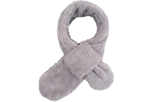 Pesaat Bufanda de forro polar para niños de invierno sólido para bebés y niñas, bufandas envolventes con cuello cruzado para niños de 1 a 6 años