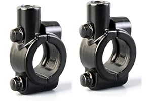 SHULLIN 2 Stück UniversalLenker Rückspiegelhalterung 10mm Motorrad Spiegel Halter für 22cm Lenker(Schwarz)