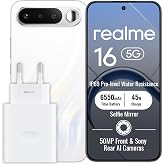 realme 16 5G Smartphone 8+256GB, White | Battery 6550mAh, Ultra-fast Charge 45W, 6.57 inch AMOLED Display, 120Hz, AI 50MP Cam